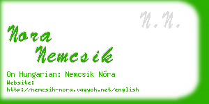 nora nemcsik business card